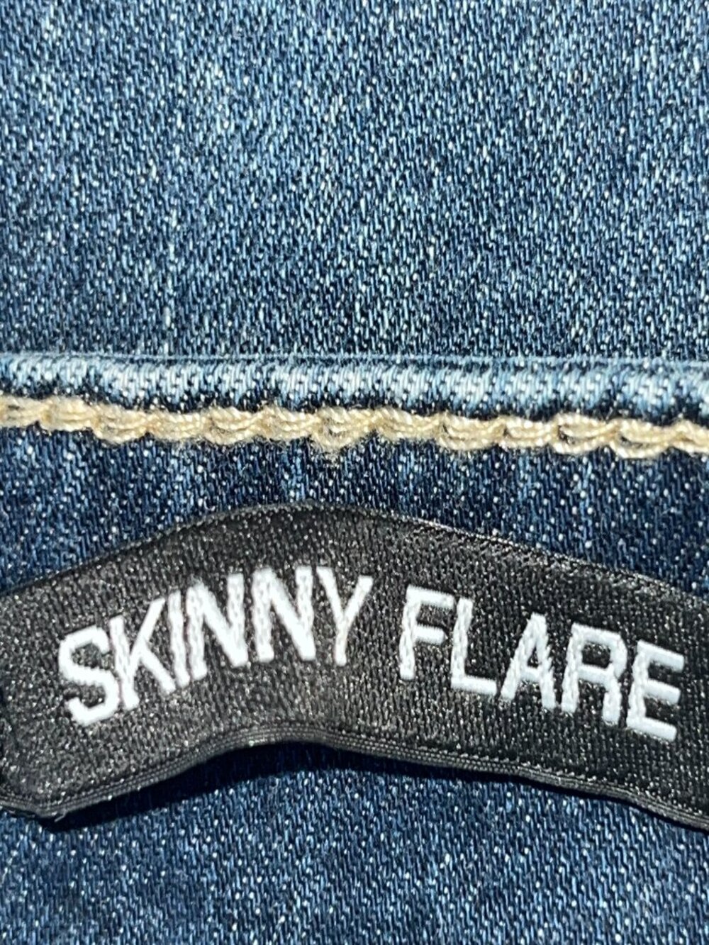 JADED LONDON Y2K Distressed Ripped Side Snap Skinny Flare Blue Denim Jeans - 25 - Picture 12 of 14
